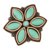 Floral Stone Antique Copper Screw Back Concho