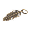 Feather Charm Antique Brass