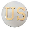 US Logo Concho Silver and Gold Screw Back Front