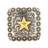 Star Berry Concho Antique Silver And Rose Gold 1" Front