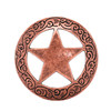 Engraved Star Concho Antique Copper Screw Back 1" 