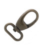 Short Swivel Spring Snap Leash Clip Antique Brass 3/4" Front