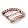 Heel Bar Belt Buckle With Raised Dots Antique Copper Back