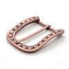 Heel Bar Belt Buckle With Raised Dots Antique Copper Side