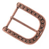 Heel Bar Belt Buckle With Raised Dots Antique Copper Front