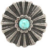  Vintage Sunshine Concho Antique Nickel And Turquoise 1-1/2" Front