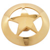 Brass plated star concho front.