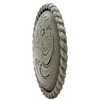 Large medallion antique nickel concho side.