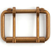 Finished in antique brass, this metal buckle is for 2.5 inch wide belts and straps.