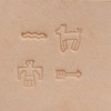 Stamp impressions on leather for T4906
