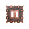 Slotted concho square antique copper 1 inch front.