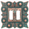 Slotted concho square copper patina 1-1/2-inch front.