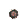 Antique copper dual cactus 3/4" concho front.