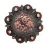 Antique copper dual cactus 1.25" concho front.