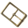 Front buckle in 1" finished in matte antique brass