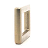 Matte antique brass rectangle ring side view.