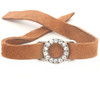 Crystal slide for bracelets with leather.