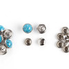 Grouping turquoise synthetic gem stone rivets 5mm 10 pack 