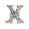 Alphabet Letter X Shiny Silver Screw Back Concho 