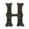 Alphabet Letter H Concho Antique Silver Front