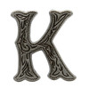 Alphabet Letter K Concho Antique Silver Front