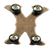 Alphabet Letter X Concho Antique Copper Back