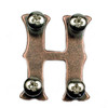 Alphabet Letter H Concho Antique Copper Back