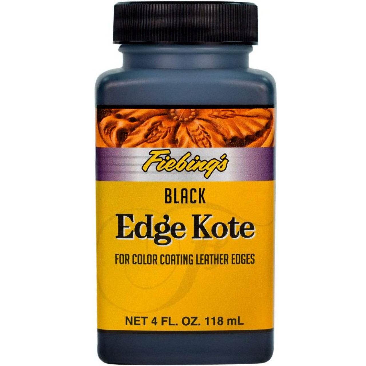 Black 4-ounce edge kote front.
