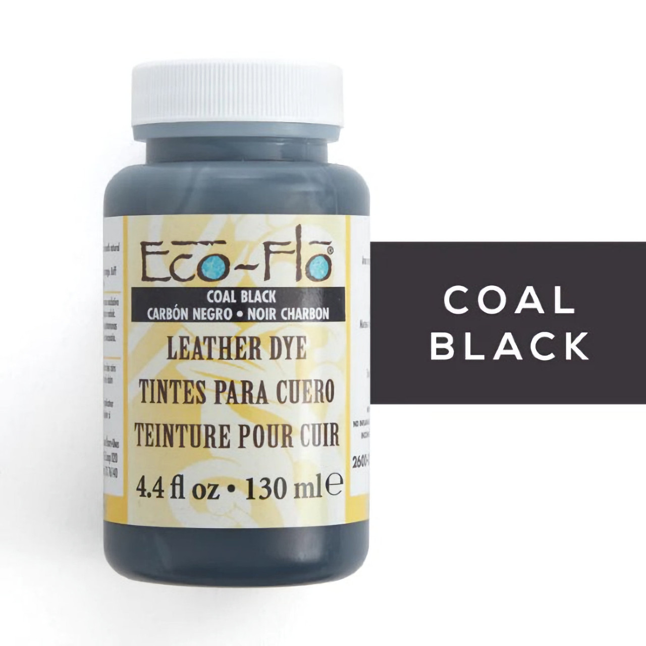Coal Black Eco-Flo Leather Dye 4.4 oz (132 mL) 2600-01 - Stecksstore