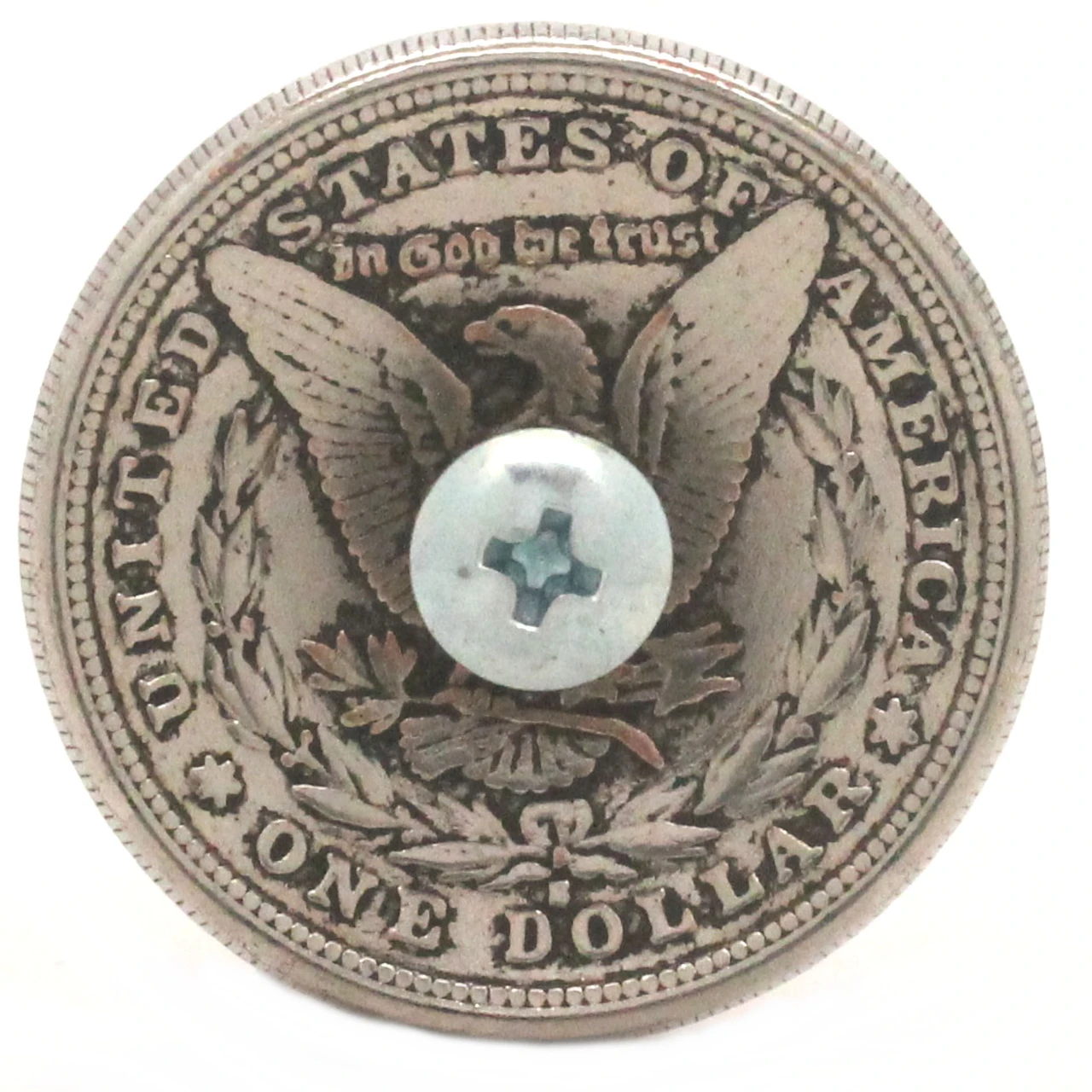 Morgan dollar concho back.