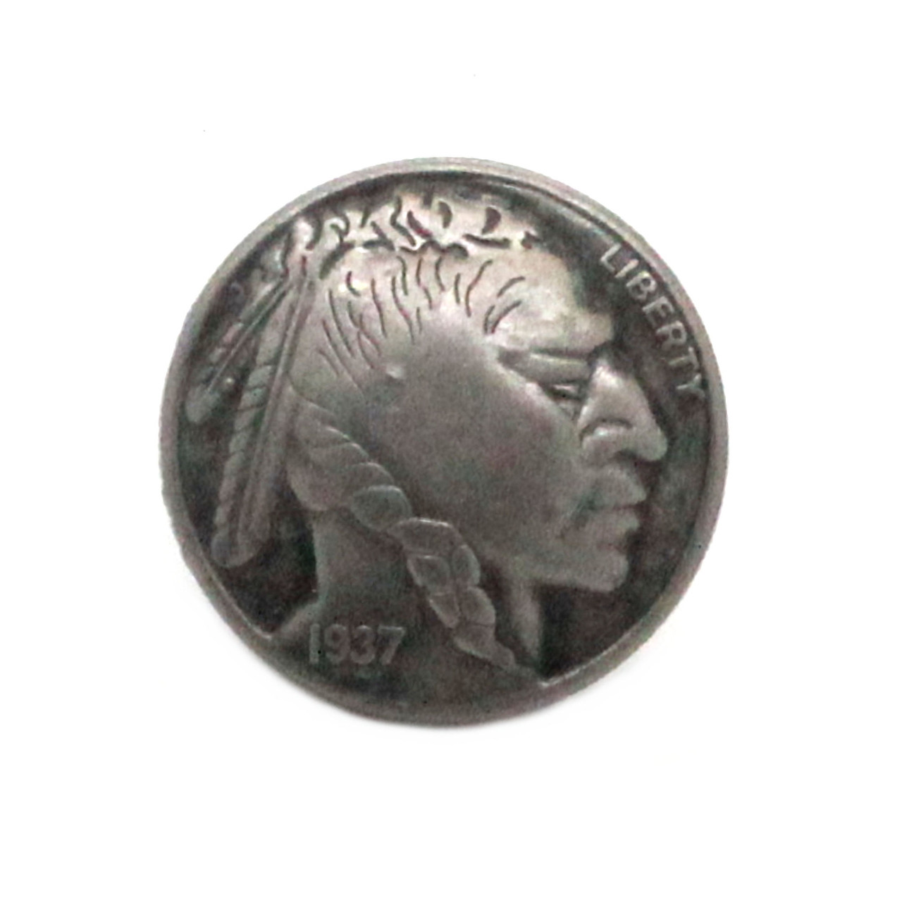 Indian nickel concho front.