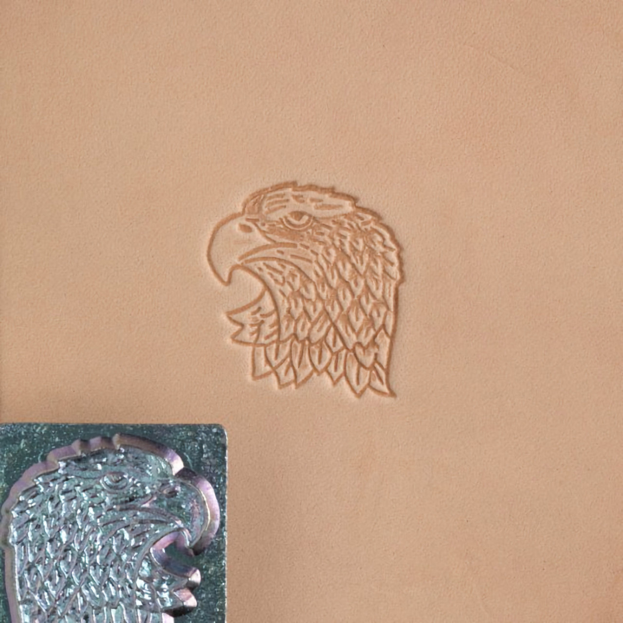 Eagle facing left stamp and impression.