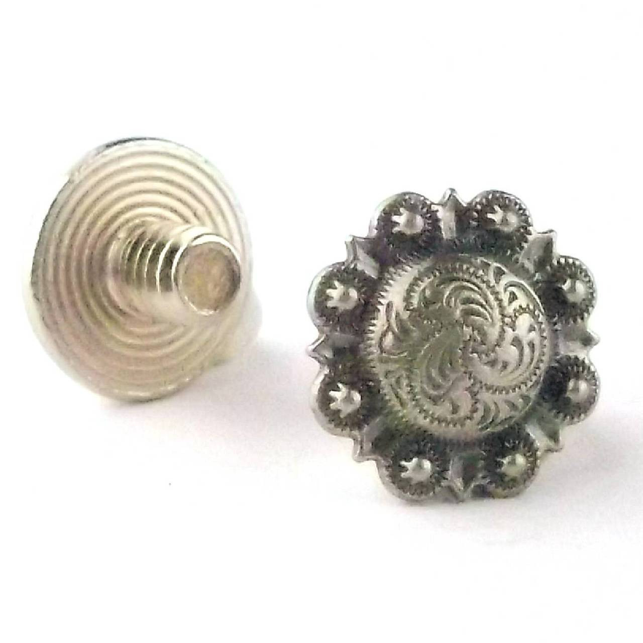 Chicago Screw Concho Antique Silver 1/4