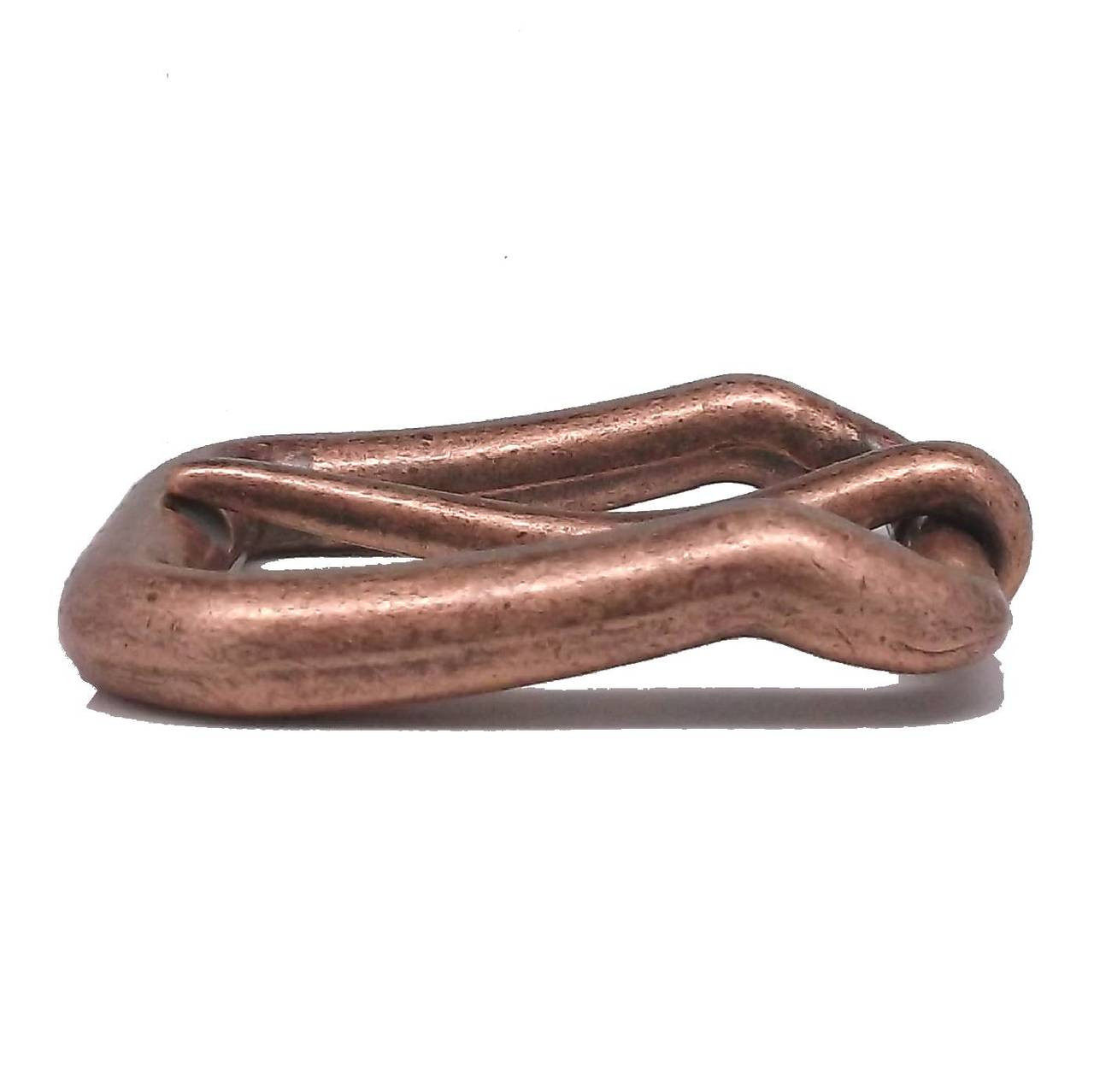Solid Wave Belt Buckle Antique Copper 