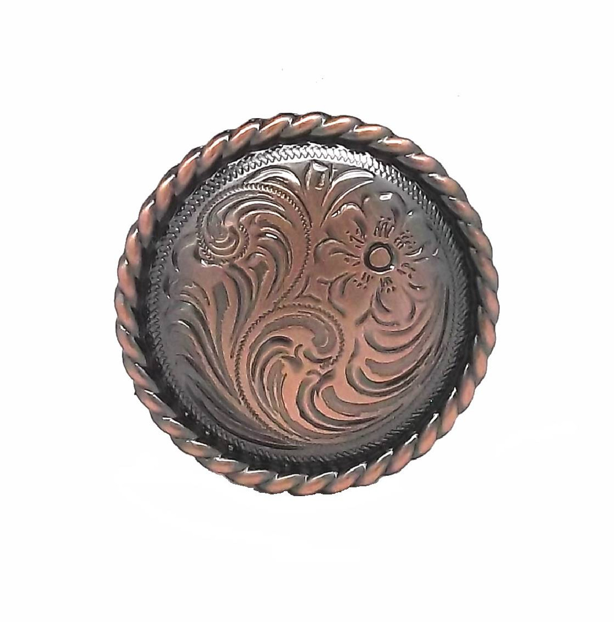 Rose Flower Copper Plated Screwback Concho 1.5" 