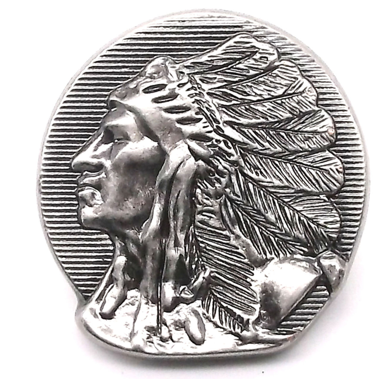 Chief Left Facing Antique Nickel Line 24 Snap Cap