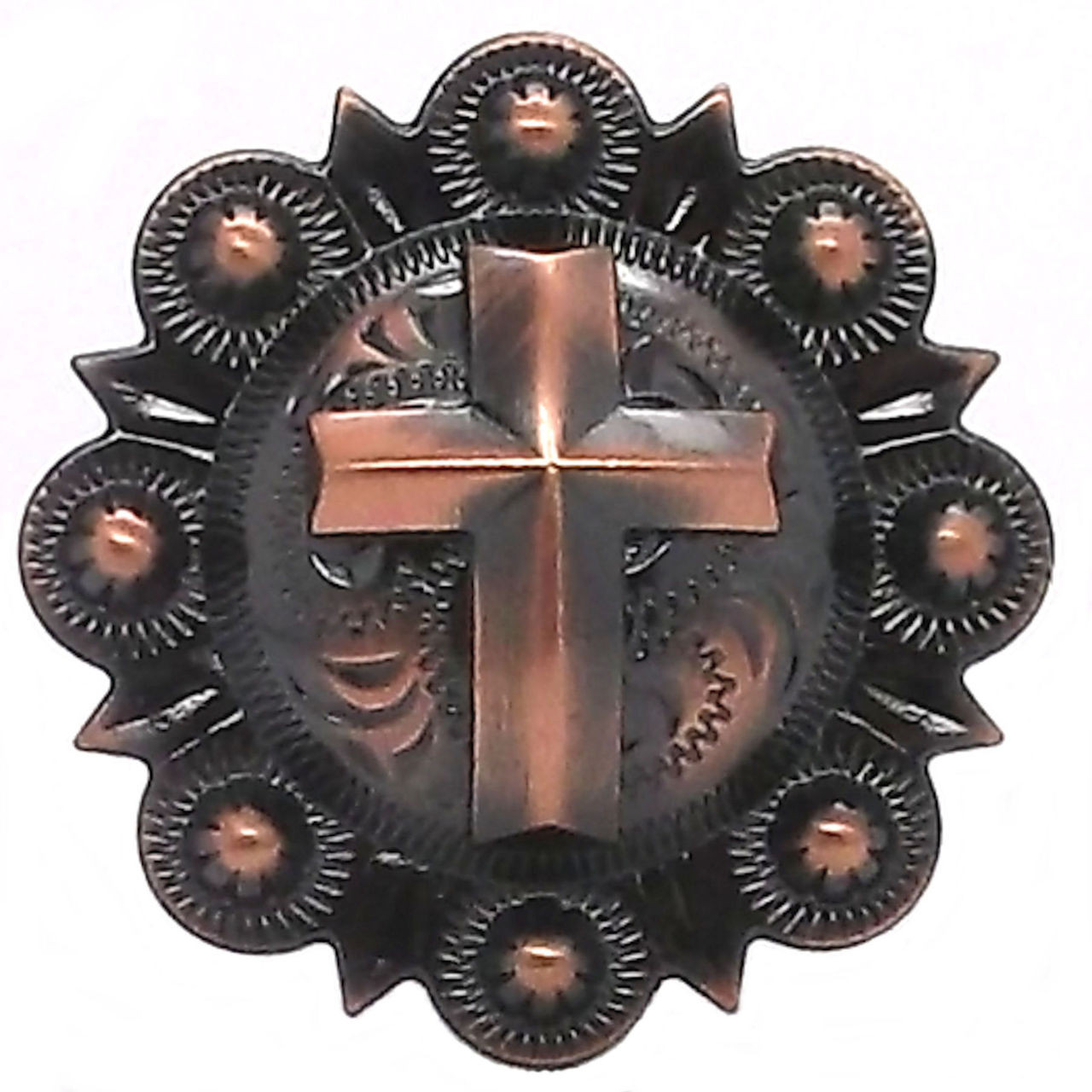 Cross Berry Concho Antique Copper 