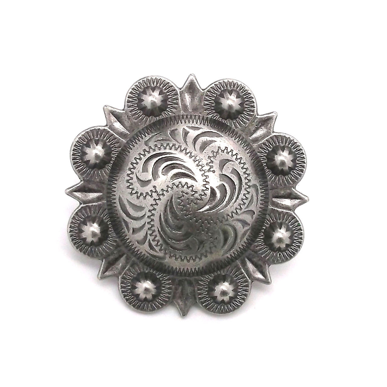 Berry Concho Antique Silver Screw Back 3/4