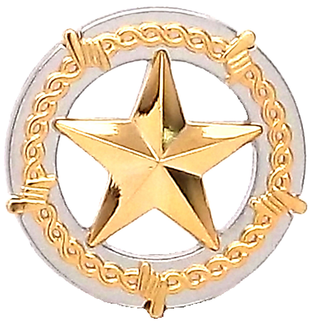 Star And Barbwire Screwback Concho 1-1/2"