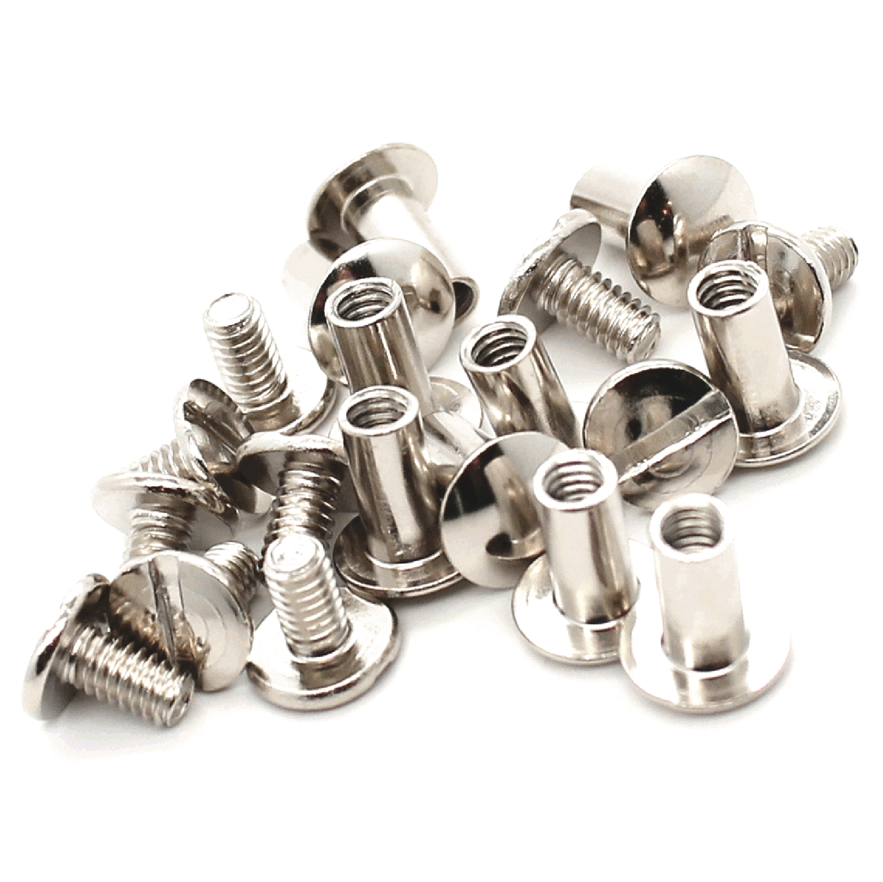 Nickel Plated Smooth Steel Chicago Screws 3/8" 10 Pack 129122 Stecksstore