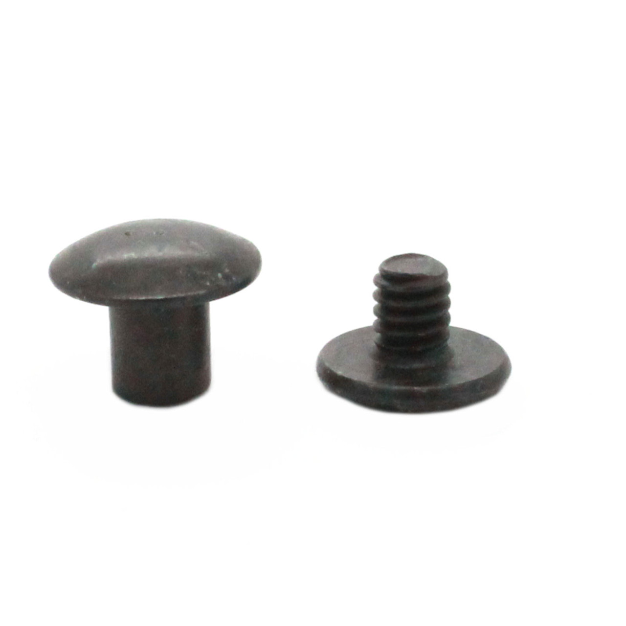 Black Plated Smooth Steel Chicago Screws 1/4" 