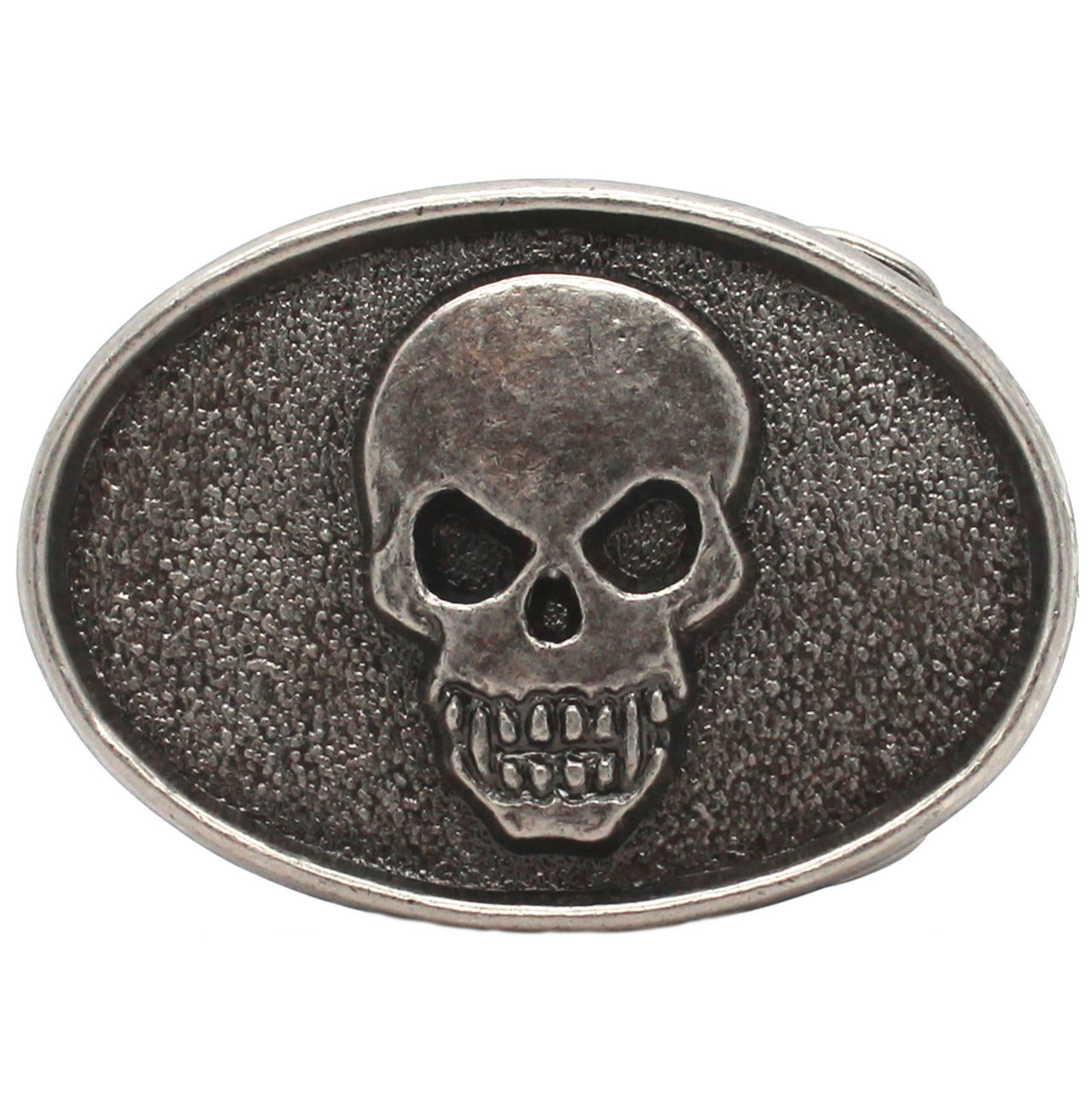  Skull Head Metal Belt Buckle Antique Nickel 6003-21 USA