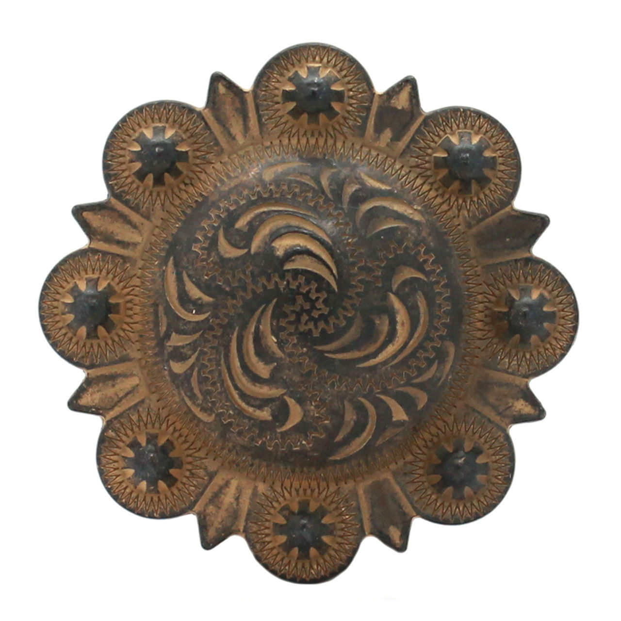 Berry Concho Rustic Gold Screw Back 1.25" 