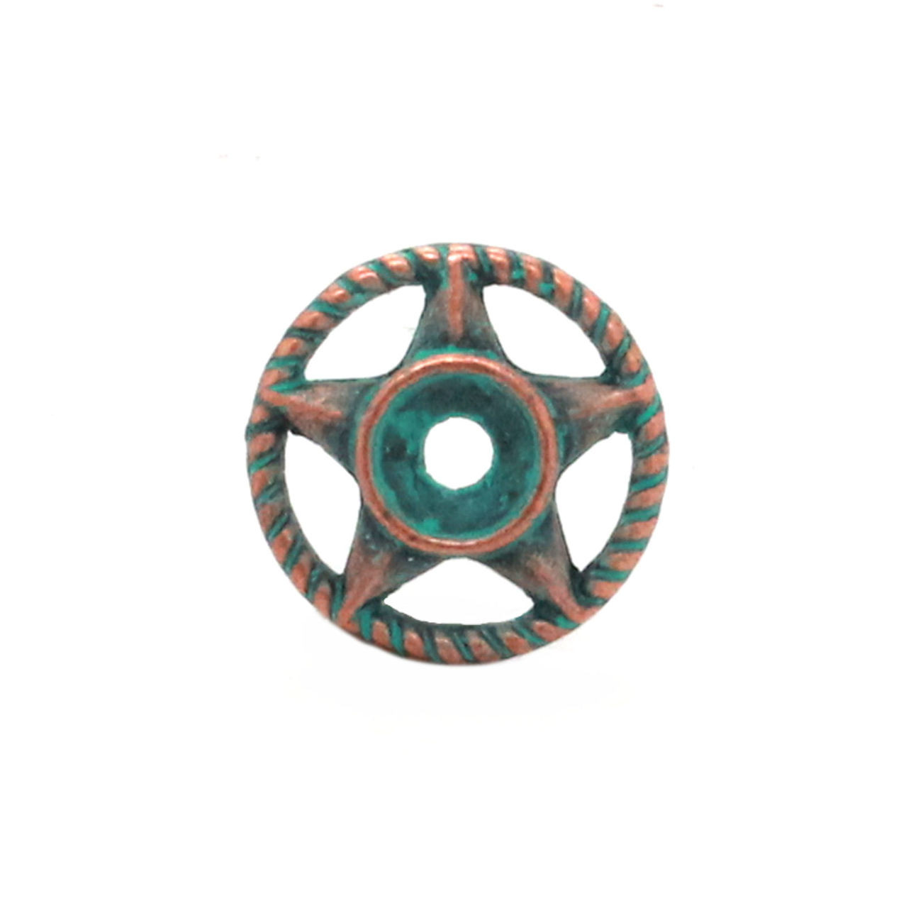 Western Roped Star Bezel Concho in Patina Front