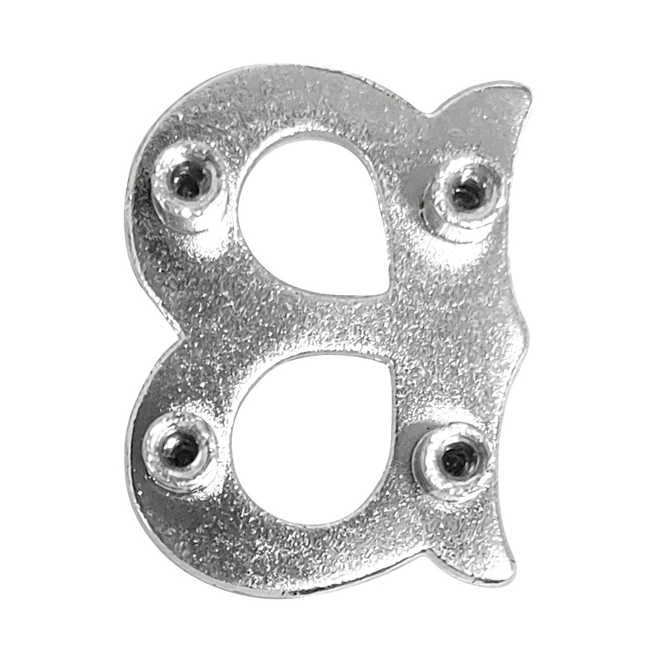 Letter B silver alphabet conchos back.