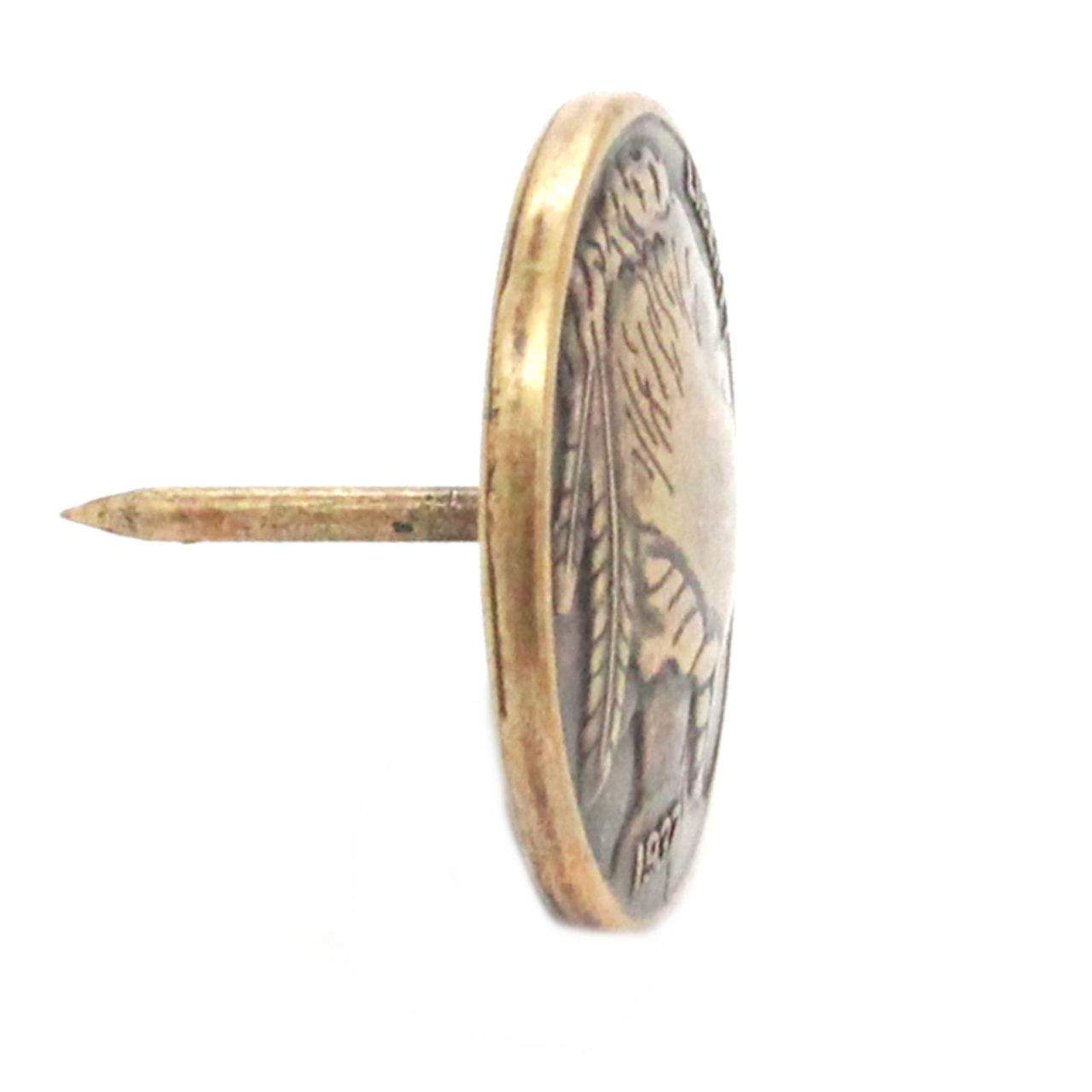 Indian nickel antique brass side