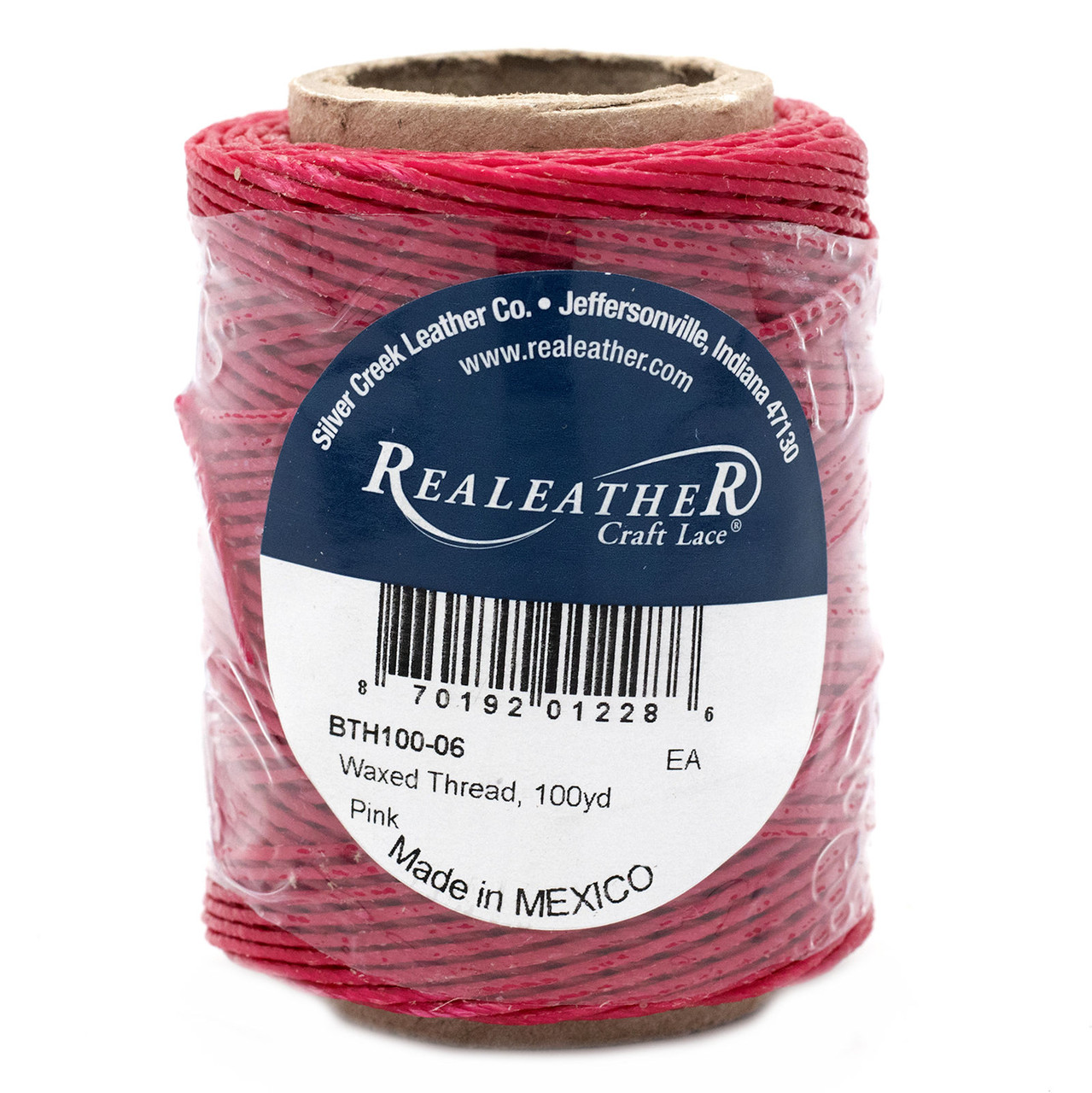 Waxed Thread Pink Realeather BTH100-06 100 Yards 50g Made in USA