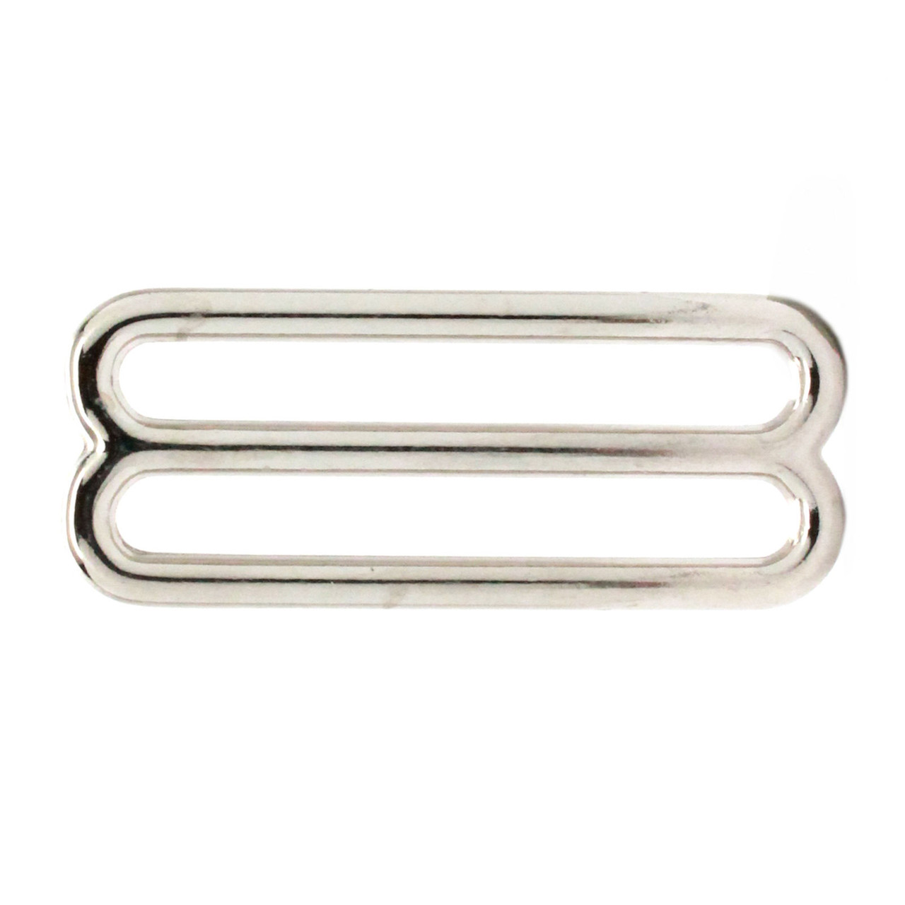 Buckle, slider style w. teeth, nickel 1