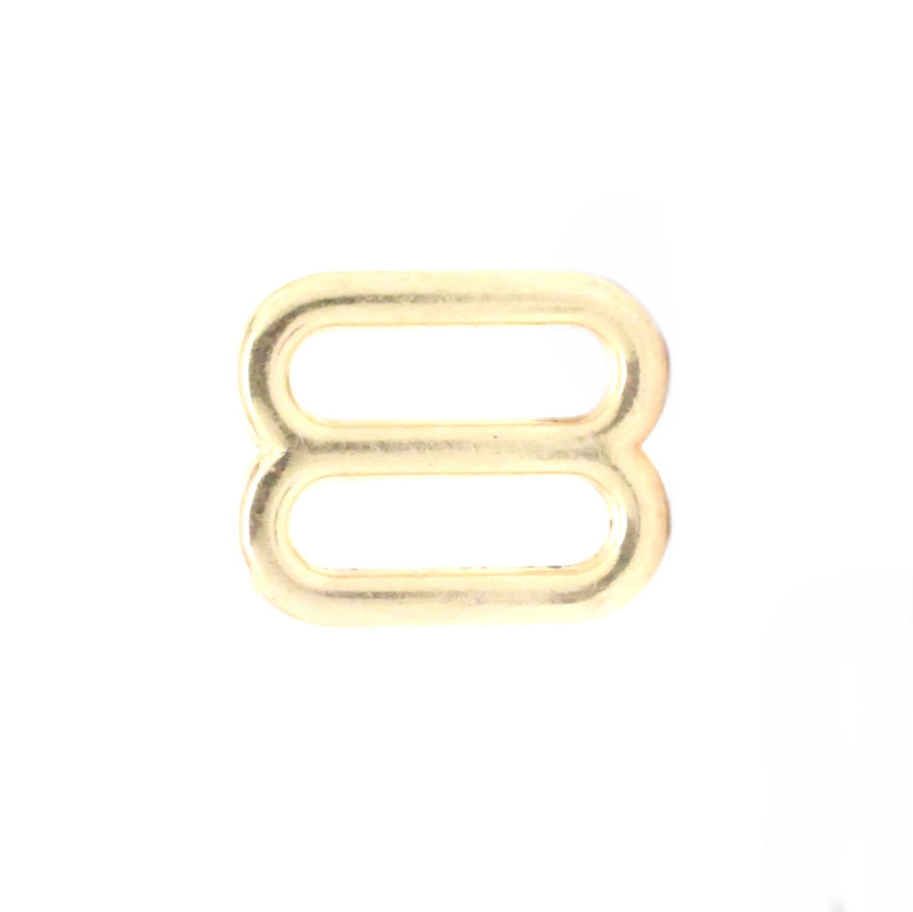 Double Loop Strap Adjuster 5/8 Inch Brass Side