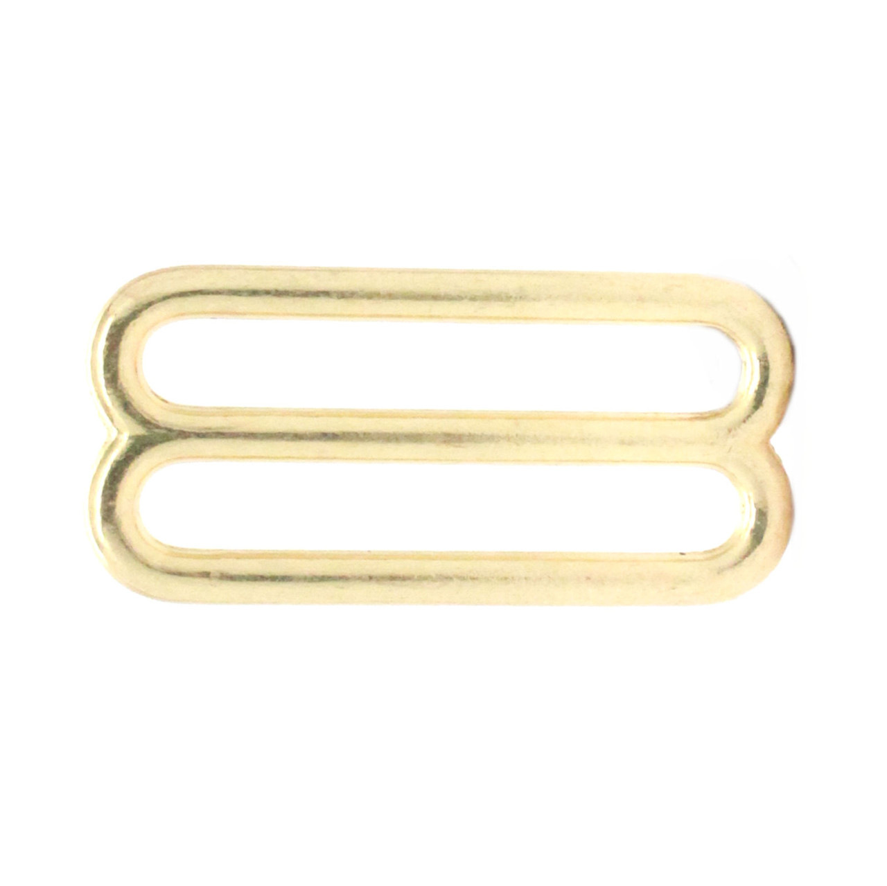 Double Loop Strap Adjuster 1.5 Inch Brass Side